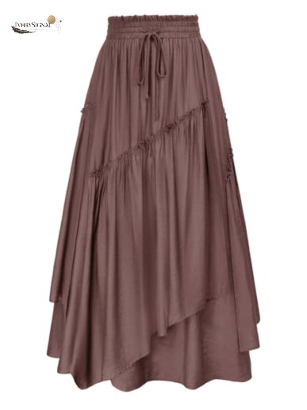 Renaissance Flowy Maxi Skirt Women Pirate Long Skirt Tiered A-Line with Pockets